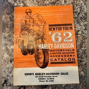 Vintage 1962 Harley-Davidson Motorcycle and Motor Scooter Accessory Catalog.